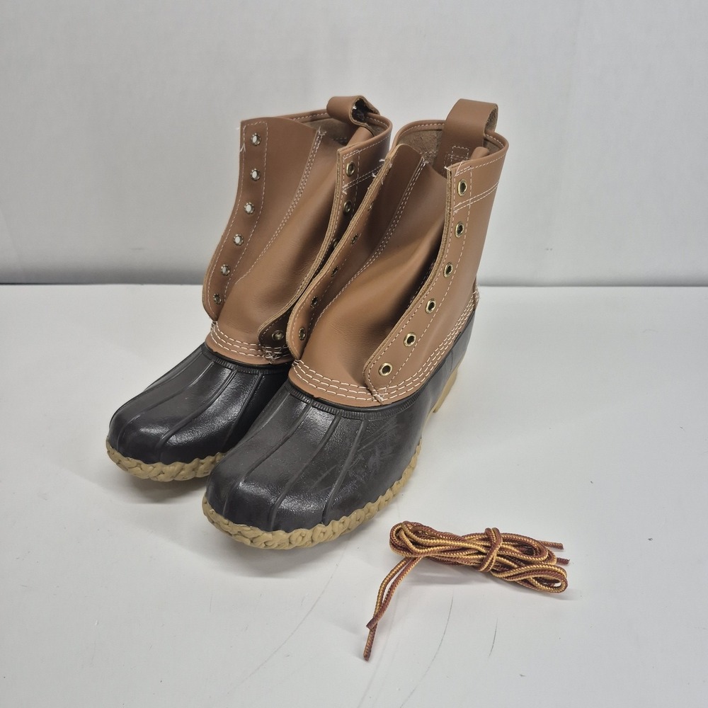 Vintage LL Bean Duck Boots Brown Leather & Rubber Women's Sz 8M USA